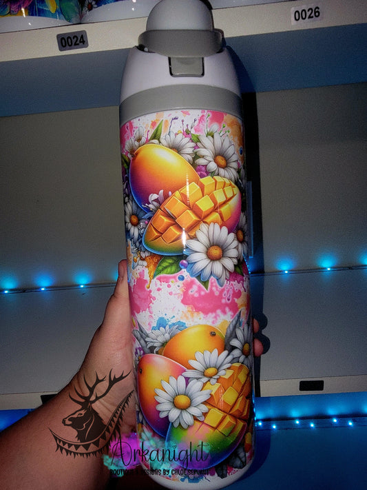Owala DUPE 24 oz sur commande - Collection Vivid colors & Flowers - Mangue