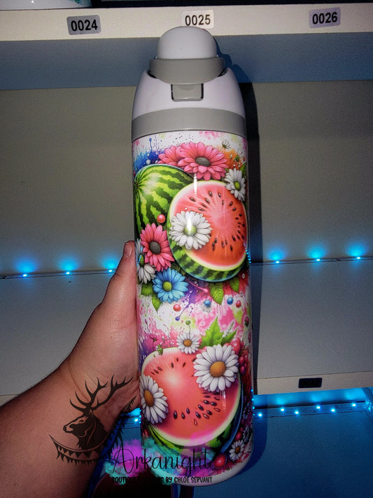 Owala DUPE 24 oz sur commande - Collection Vivid colors & Flowers - Melon d'eau