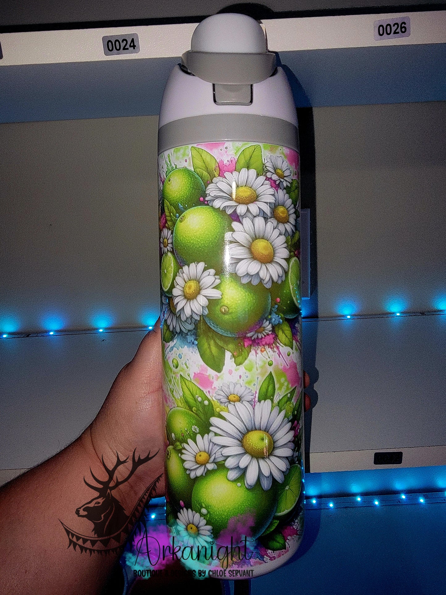 Owala DUPE 24 oz sur commande - Collection Vivid colors & Flowers - Lime
