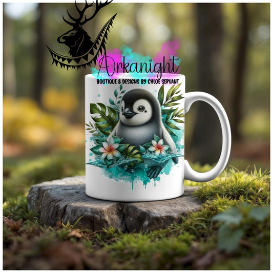 Numérique - Tasse en céramique - Collection Monstera & Animaux - Bébé Pingouin