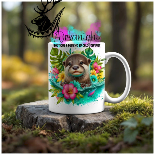 Numérique - Tasse en céramique - Collection Monstera & Animaux - Loutre