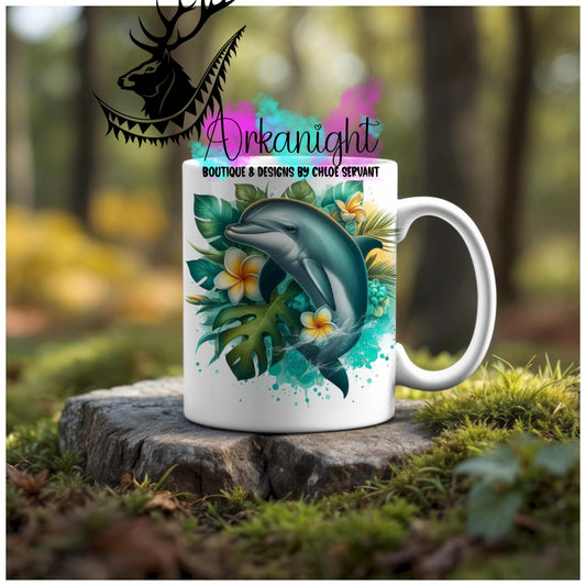 Numérique - Tasse en céramique - Collection Monstera & Animaux - Dauphin