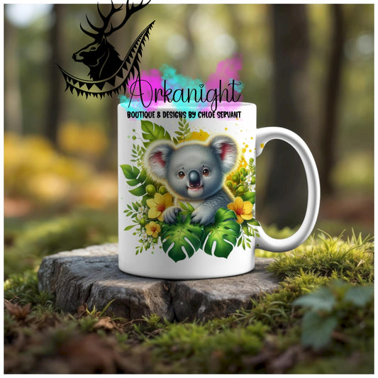 Numérique - Tasse en céramique - Collection Monstera & Animaux - Bébé Koala
