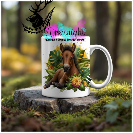 Numérique - Tasse en céramique - Collection Monstera & Animaux - Poulain Bai