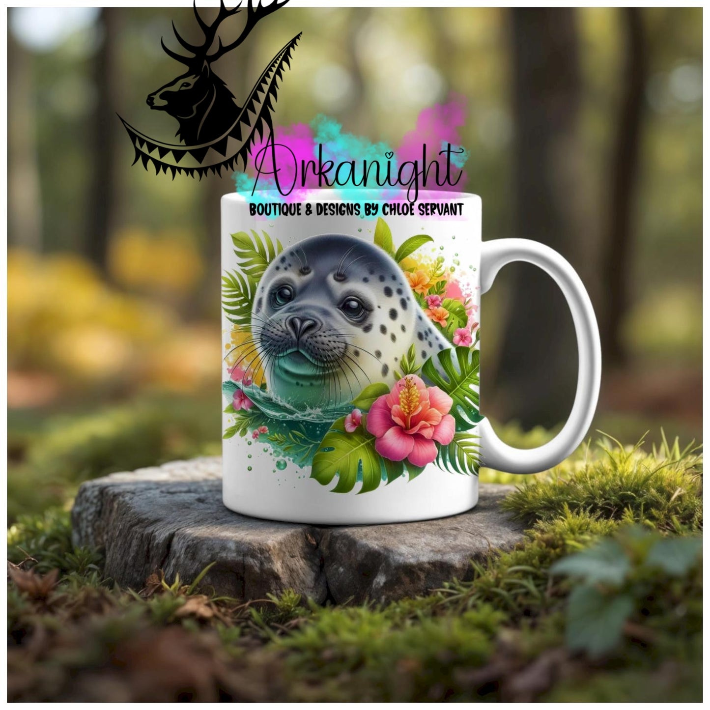 Numérique - Tasse en céramique - Collection Monstera & Animaux - Bébé Phoque