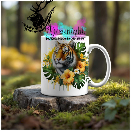 Numérique - Tasse en céramique - Collection Monstera & Animaux - Tigre