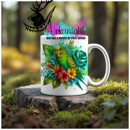 Numérique - Tasse en céramique - Collection Monstera & Animaux - Péruche Verte & Jaune