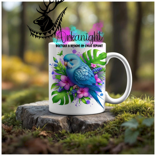 Numérique - Tasse en céramique - Collection Monstera & Animaux - Péruche Turquoise