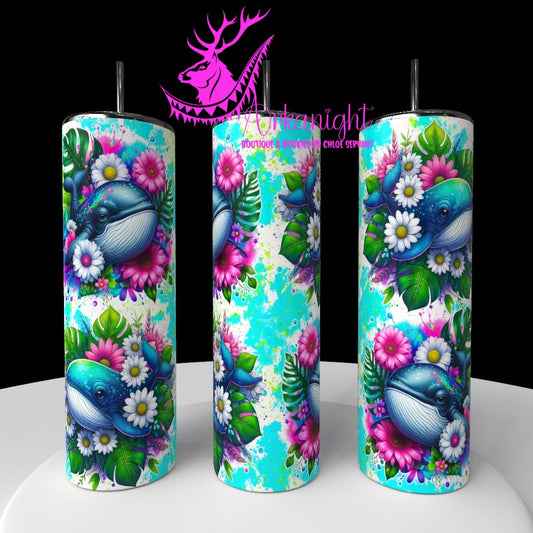 Numérique - Collection Vivid Colors & Flowers - Animaux - Baleine Bleu