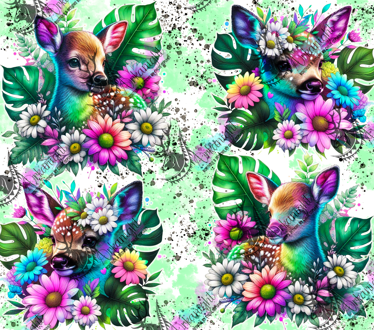Numérique - Collection Vivid Colors & Flowers - Animaux - Cerf