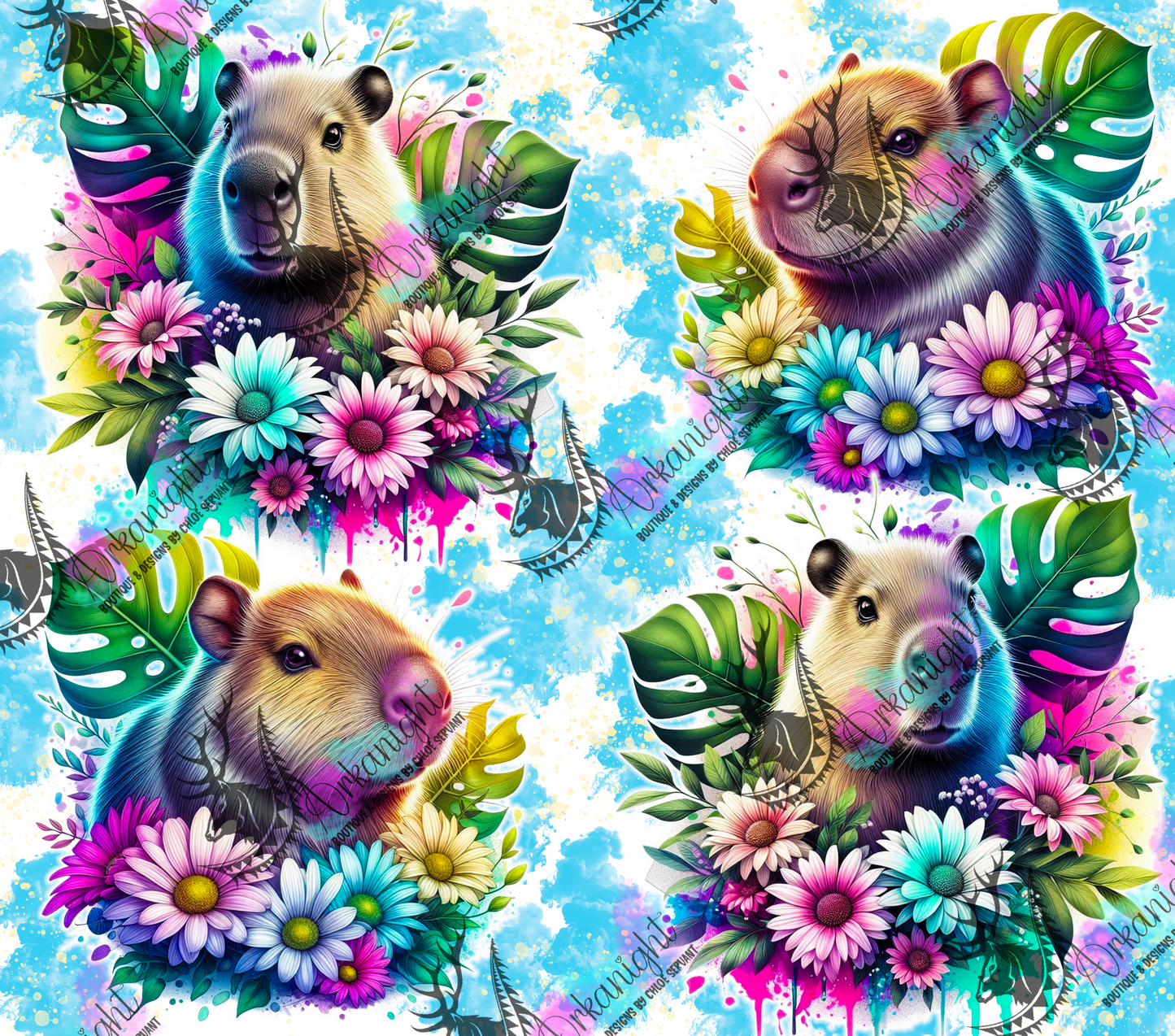 Numérique - Collection Vivid Colors & Flowers - Animaux - Capybara