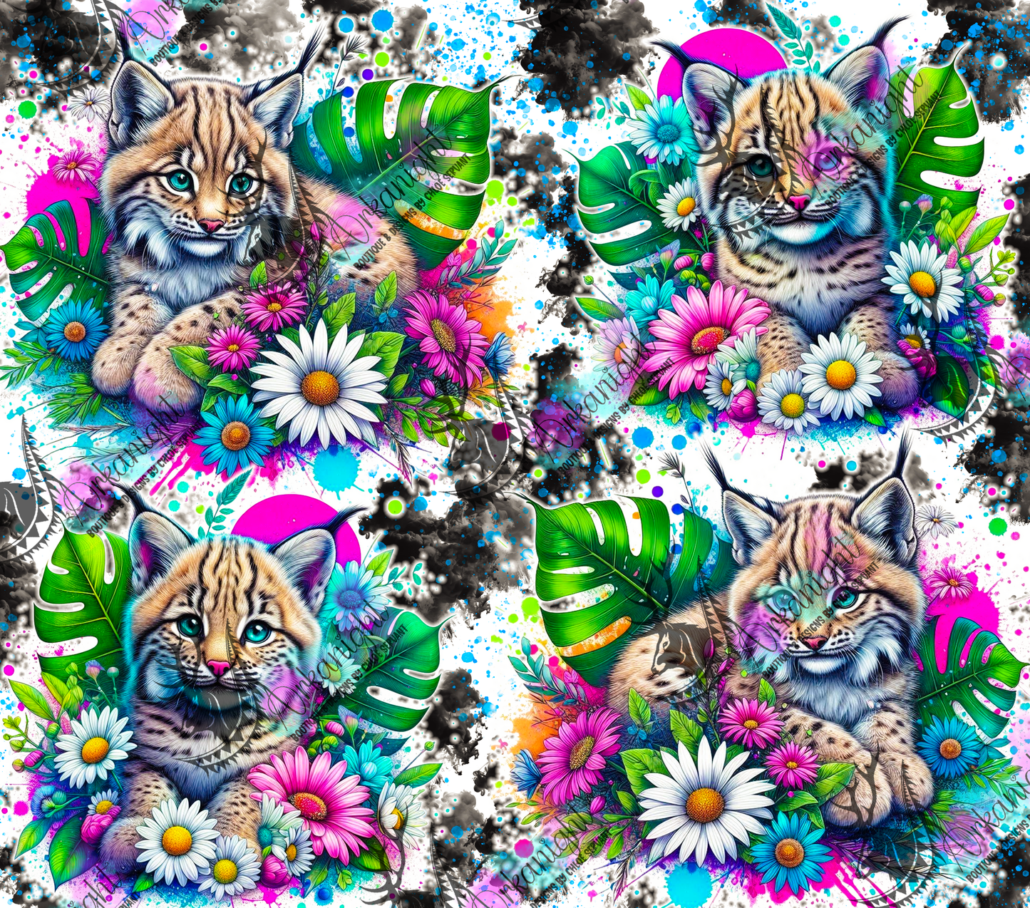 Numérique - Collection Vivid Colors & Flowers - Animaux - Lynx