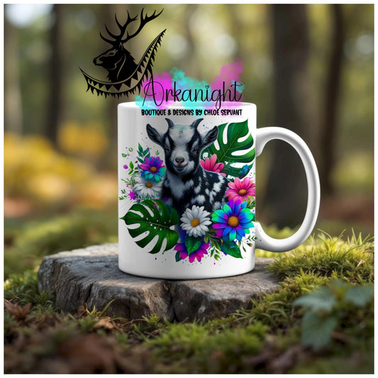 Numérique - Tasse en céramique - Collection Vivid Colors & Flowers - Animaux - Chèvre Miniature