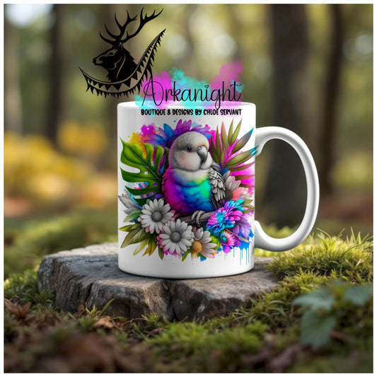 Numérique - Tasse en céramique - Collection Vivid Colors & Flowers - Animaux - Inséparable