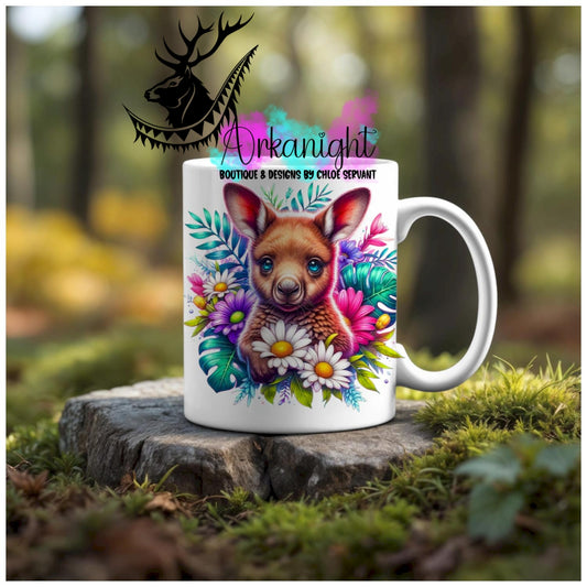 Numérique - Tasse en céramique - Collection Vivid Colors & Flowers - Animaux - Kangourou