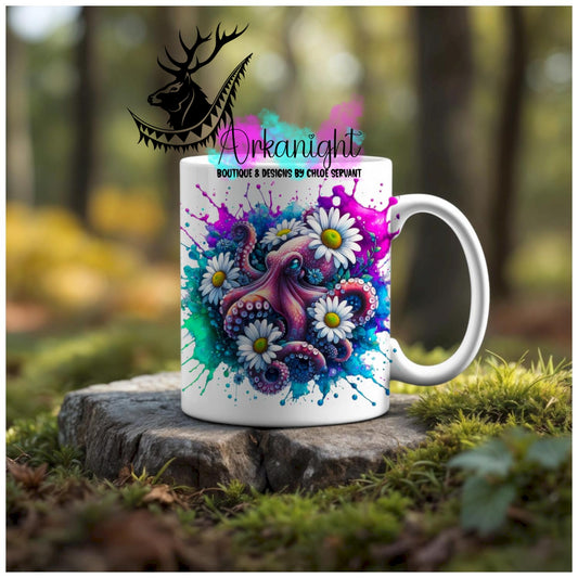 Numérique - Tasse en céramique - Collection Vivid Colors & Flowers - Animaux - Pieuvre adulte