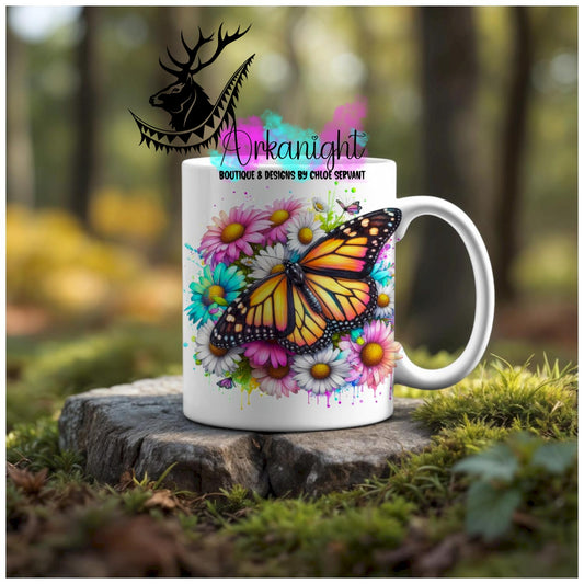 Numérique - Tasse en céramique - Collection Vivid Colors & Flowers - Animaux - Papillon