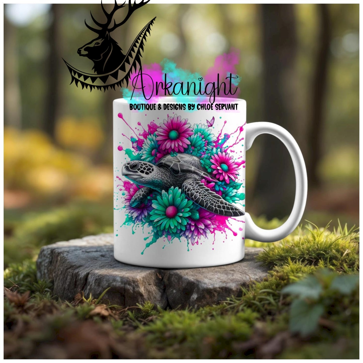 Numérique - Tasse en céramique - Collection Vivid Colors & Flowers - Animaux - Tortue de mer