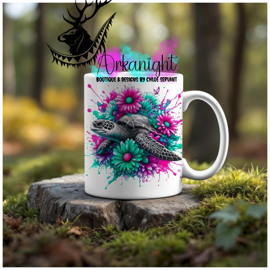Numérique - Tasse en céramique - Collection Vivid Colors & Flowers - Animaux - Tortue de mer