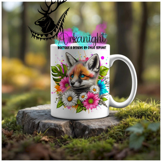 Numérique - Tasse en céramique - Collection Vivid Colors & Flowers - Animaux - Renard