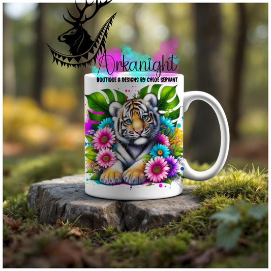 Numérique - Tasse en céramique - Collection Vivid Colors & Flowers - Animaux - Tigre Bébé
