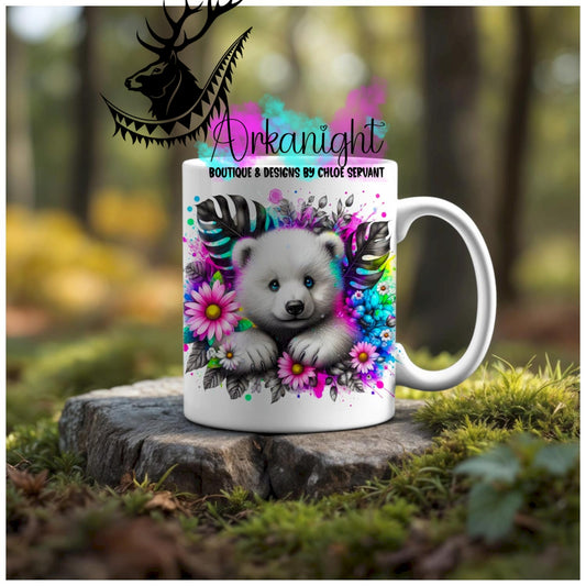 Numérique - Tasse en céramique - Collection Vivid Colors & Flowers - Animaux - Ours Polaire