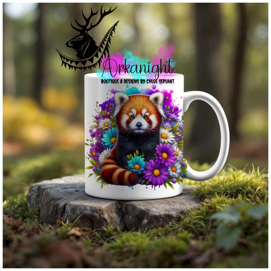 Numérique - Tasse en céramique - Collection Vivid Colors & Flowers - Animaux - Panda Roux - 02