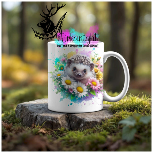 Numérique - Tasse en céramique - Collection Vivid Colors & Flowers - Animaux - Hérisson