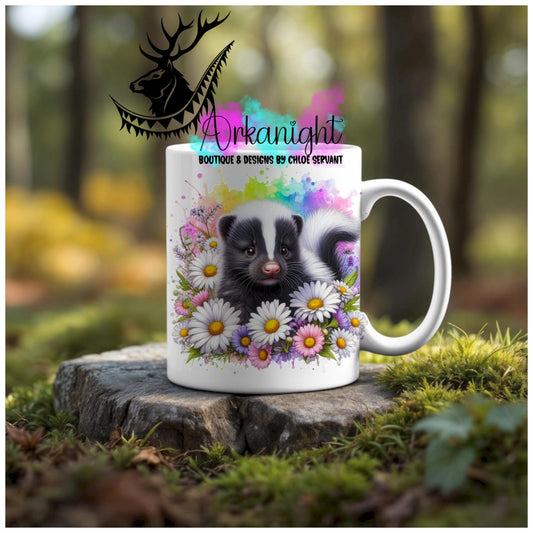 Numérique - Tasse en céramique - Collection Vivid Colors & Flowers - Animaux - Moufette