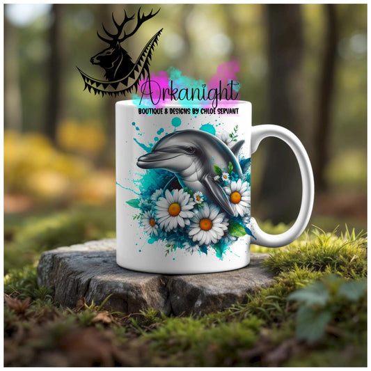 Numérique - Tasse en céramique - Collection Vivid Colors & Flowers - Animaux - Dauphin