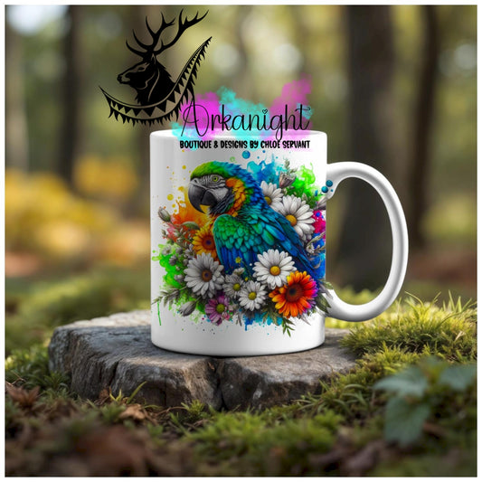 Numérique - Tasse en céramique - Collection Vivid Colors & Flowers - Animaux - Ara