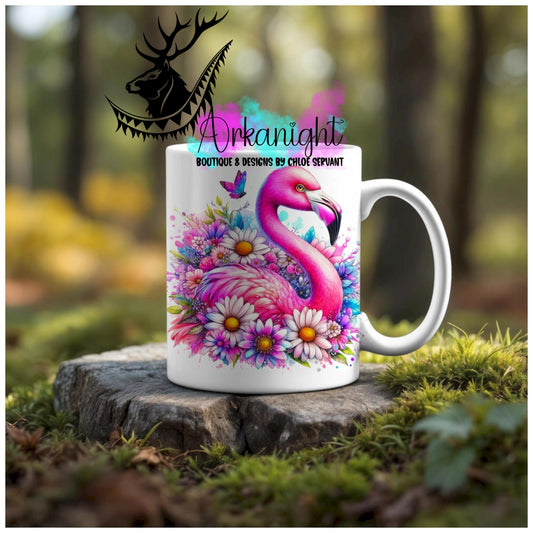 Numérique - Tasse en céramique - Collection Vivid Colors & Flowers - Animaux - Flamant rose