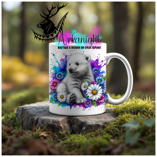 Numérique - Tasse en céramique - Collection Vivid Colors & Flowers - Animaux - Ours Polaire-02