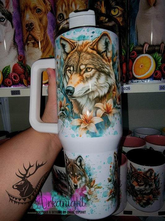 Gourde 40 oz sur commande - Collection Realism Été 2026 - Loup brun