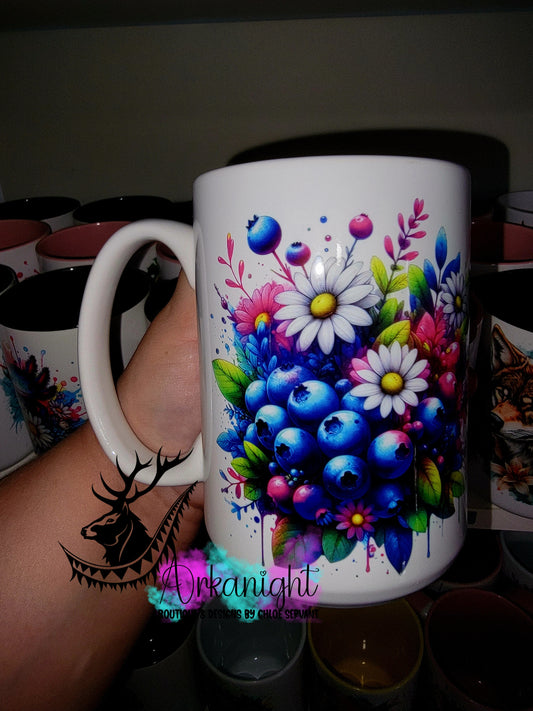Tasse en céramique sur commande - Collection Vivid Color's & Flower's - Fruits - Bleuet