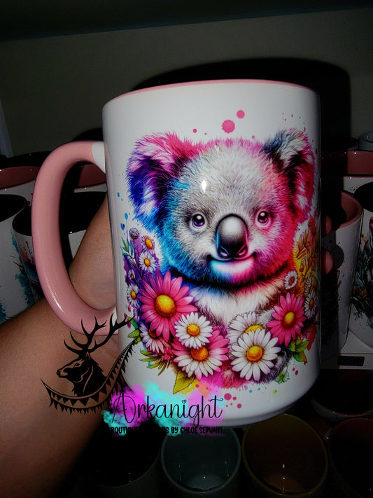 Tasse en céramique sur commande - Collection Vivid Color's & Flower's - Animaux - Koala