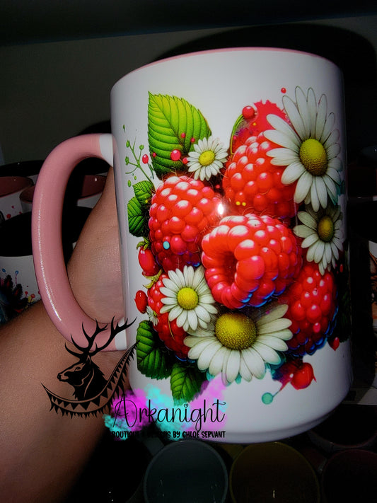 Tasse en céramique sur commande - Collection Vivid Color's & Flower's - Fruits - Framboise