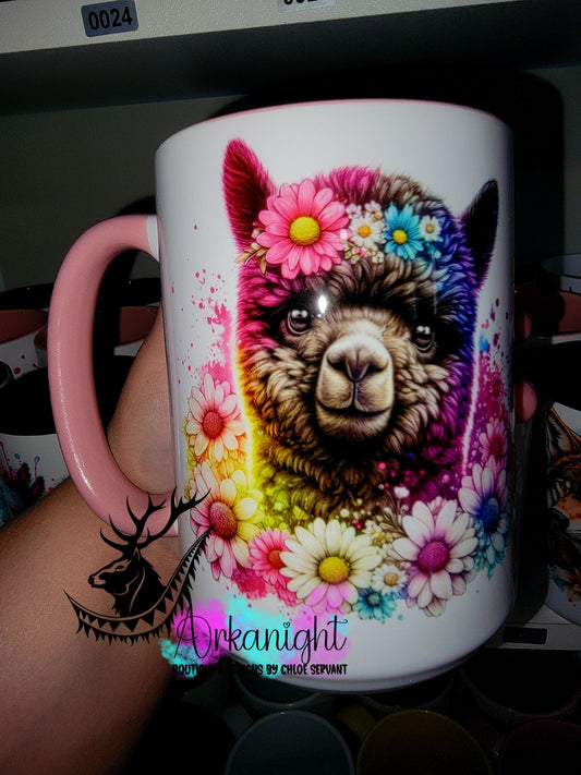 Tasse en céramique sur commande - Collection Vivid Color's & Flower's - Animaux - Alpaga