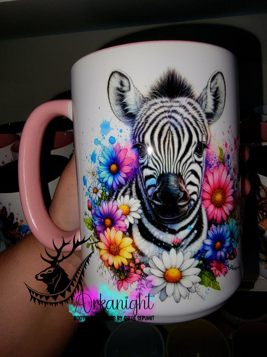 Tasse en céramique sur commande - Collection Vivid Color's & Flower's - Animaux - Zèbre