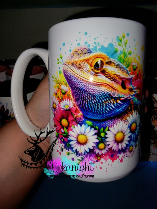 Tasse en céramique sur commande - Collection Vivid Color's & Flower's - Animaux - Dragon Barbu