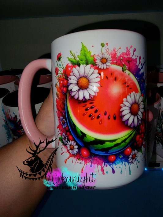 Tasse en céramique sur commande - Collection Vivid Color's & Flower's - Fruits - Melon D'eau