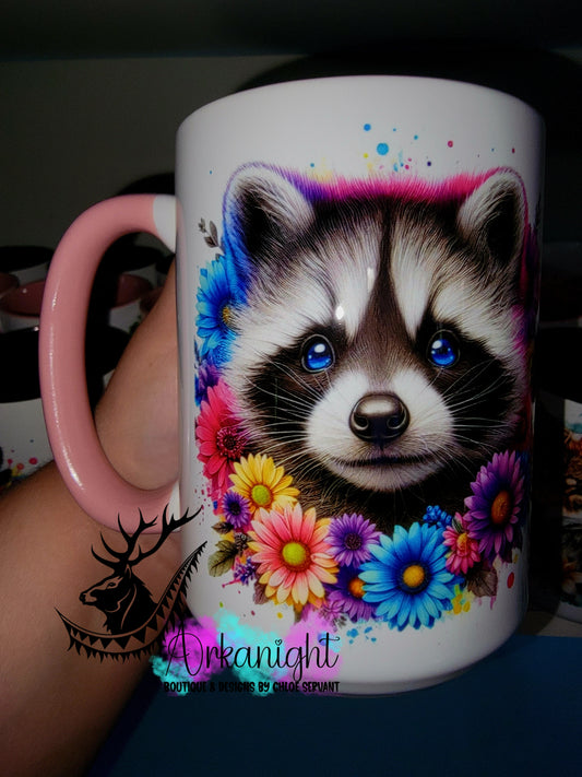 Tasse en céramique sur commande - Collection Vivid Color's & Flower's - Animaux - Raton
