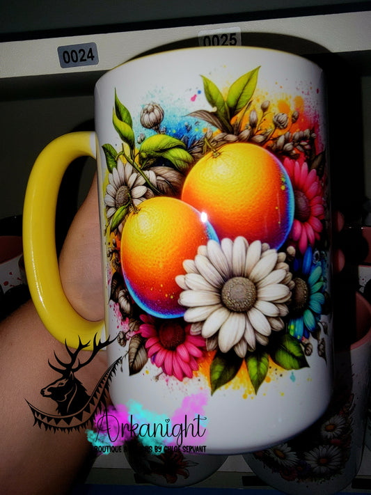 Tasse en céramique sur commande - Collection Vivid Color's & Flower's - Fruits - Orange