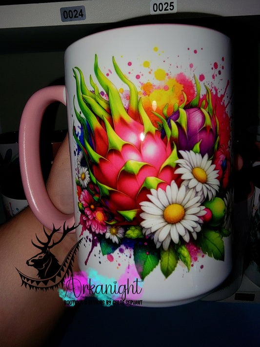 Tasse en céramique sur commande - Collection Vivid Color's & Flower's - Fruits - Fruit du Dragon