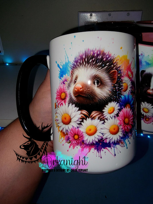 Tasse en céramique sur commande - Collection Vivid Color's & Flower's - Animaux - Porc-épic