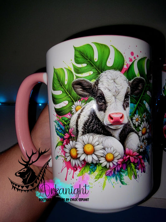 Tasse en céramique sur commande - Collection Vivid Color's & Flower's - Animaux - Vache Holstein