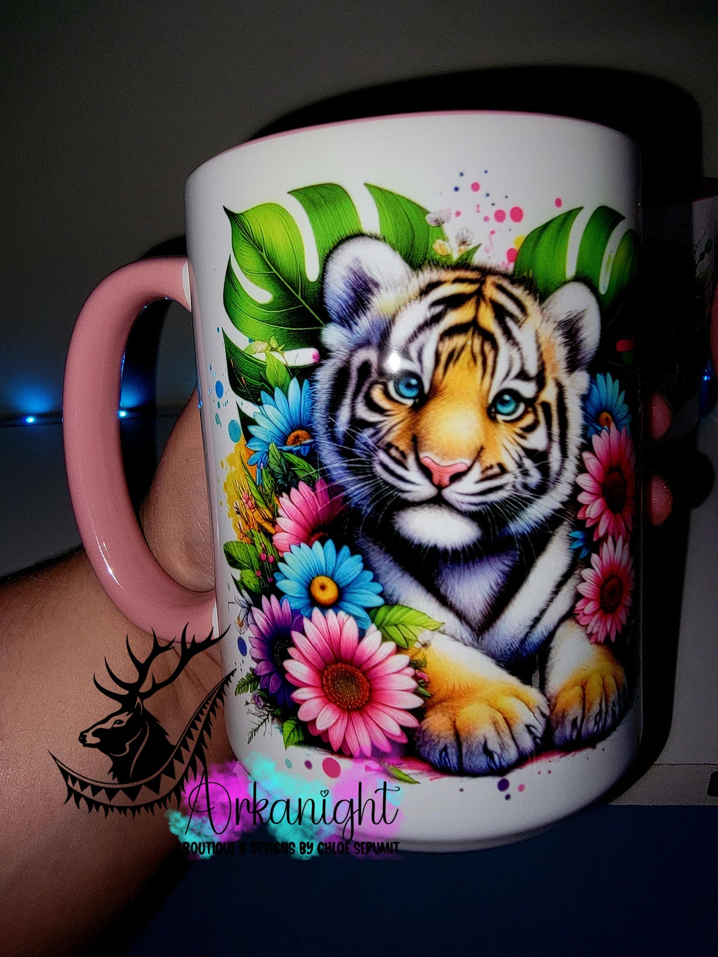 Tasse en céramique sur commande - Collection Vivid Color's & Flower's - Animaux - Bébé Tigre