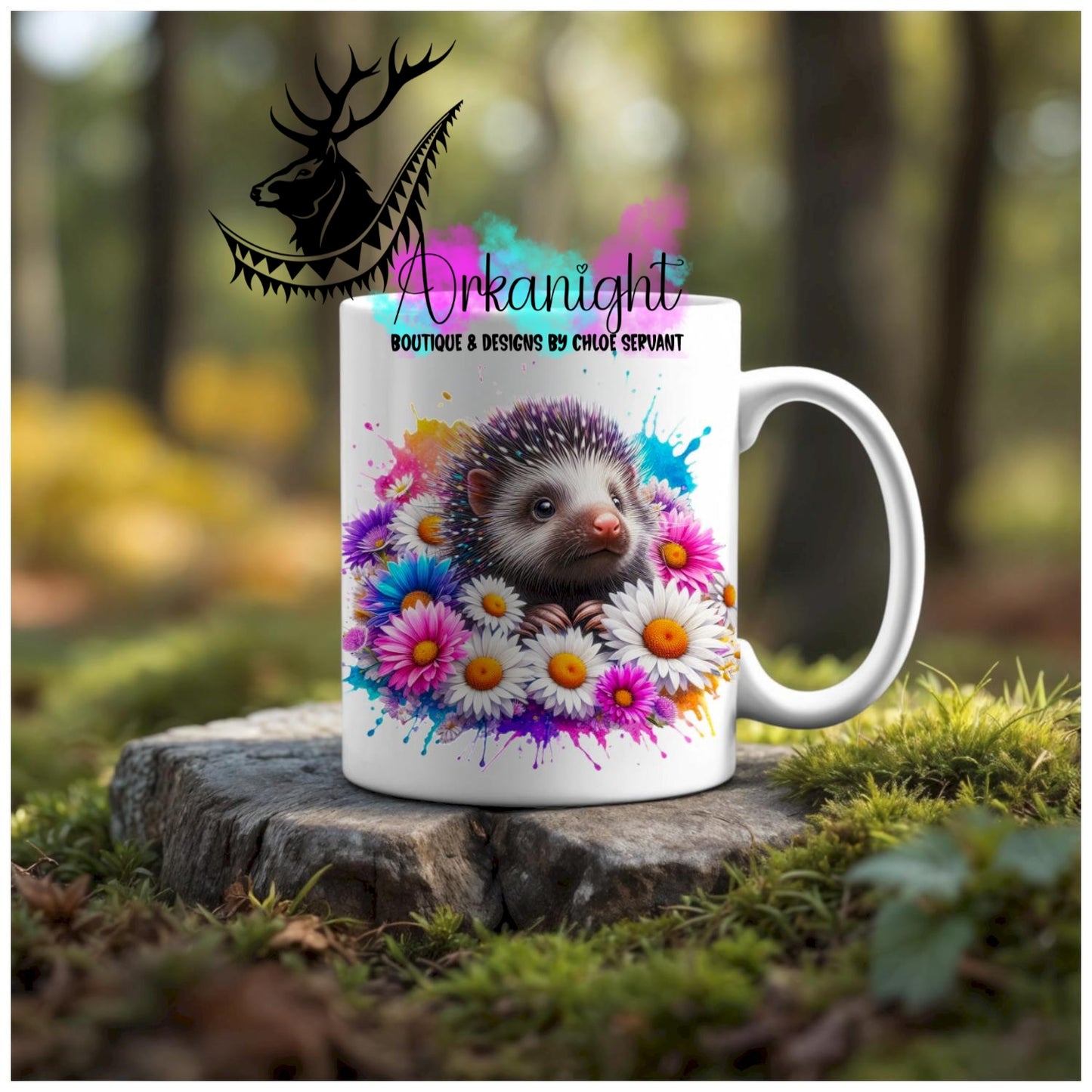 Numérique - Tasse en céramique - Collection Vivid Colors & Flowers - Animaux - Porcupine