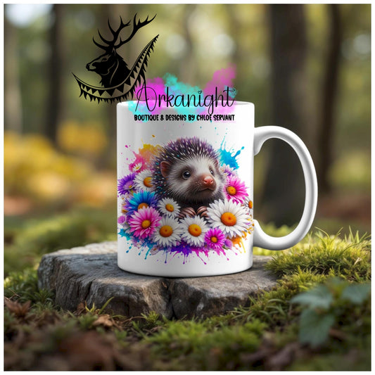 Numérique - Tasse en céramique - Collection Vivid Colors & Flowers - Animaux - Porcupine