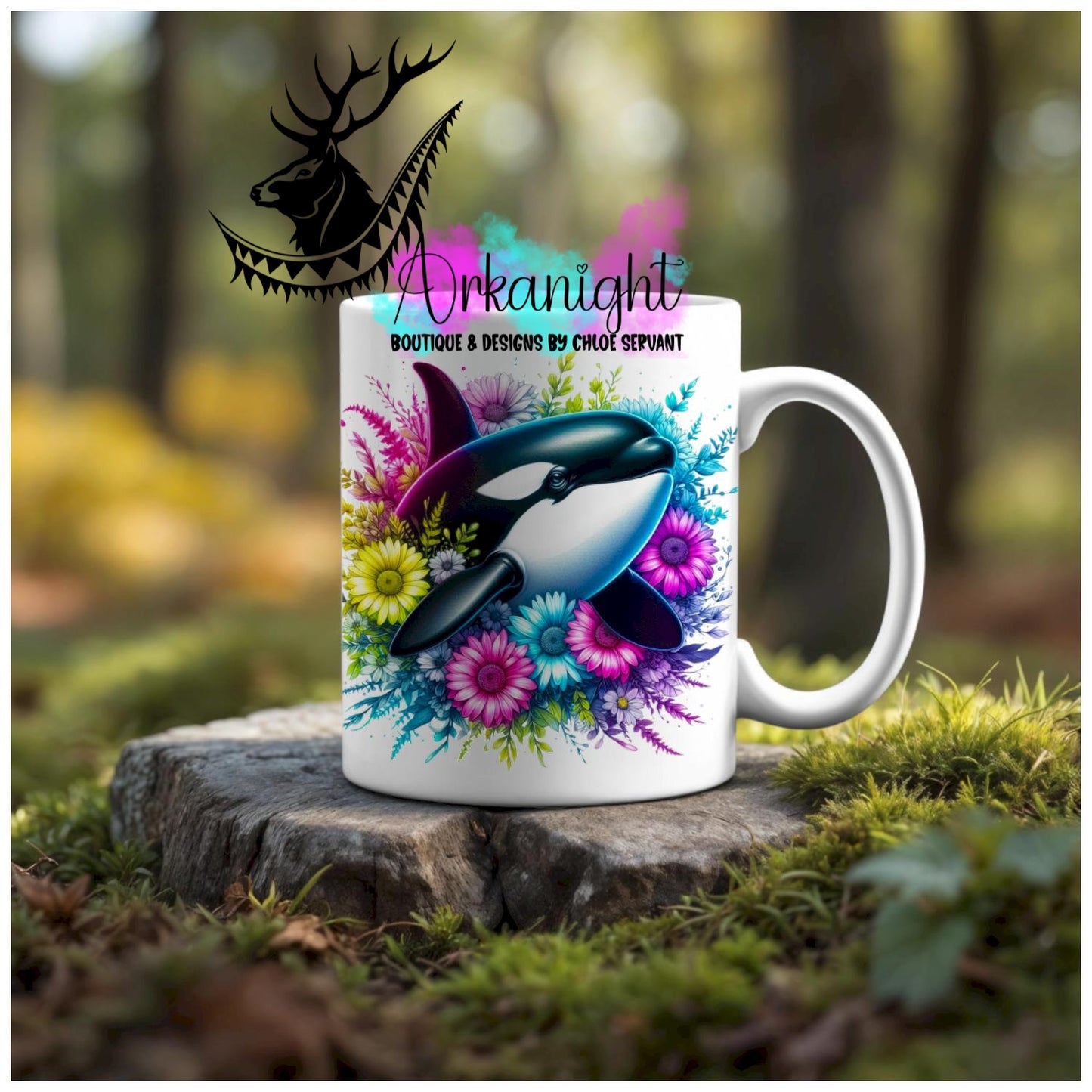 Numérique - Tasse en céramique - Collection Vivid Colors & Flowers - Animaux - Orques - 03
